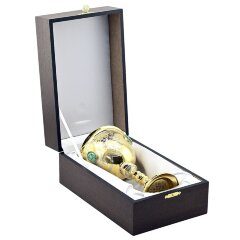 Наградной позолоченный кубок для вина «Малахитовый» в подарок начальнику