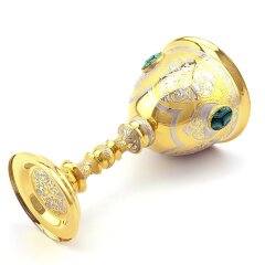 Наградной позолоченный кубок для вина «Малахитовый» в подарок начальнику