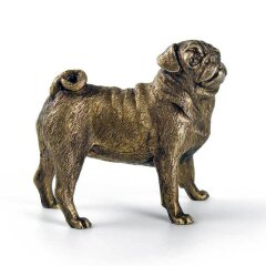 Бронзовая статуэтка собаки «Мопс» в подарок коллекционеру