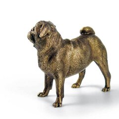 Бронзовая статуэтка собаки «Мопс» в подарок коллекционеру