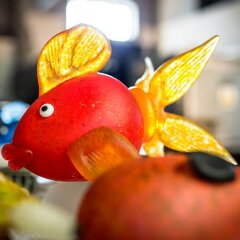 Коллекционная фигурка из художественного стекла «Золотая рыбка» (красная)