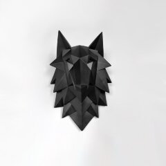 Настенный декор для интерьера «Волк» чёрного цвета (3D)