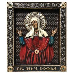 Именная икона «Святая Мученица София» с кристаллами Сваровски