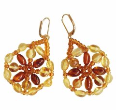 Серьги из янтаря «Утренний цветок»