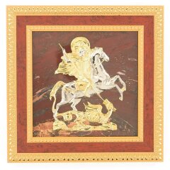 Настенное панно в багете «Георгий Победоносец» (яшма)