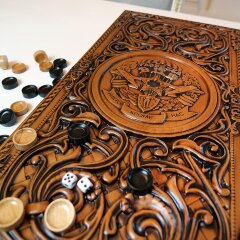 Двухсторонние нарды «ВДВ» из массива дерева