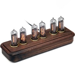 Интерьерные часы на индикаторных лампах «Восток-3» из светлого палисандра 