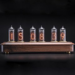 Интерьерные часы на индикаторных лампах «Восток-3» из светлого палисандра 