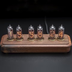 Интерьерные часы на индикаторных лампах «Восток-3» из светлого палисандра 