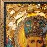 Витражная икона «Николай Чудотворец» из янтаря в багете
