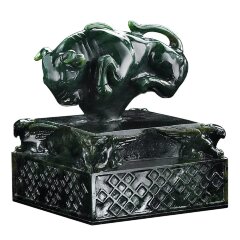 Нефритовая печать «Бык» Буха-нойон из иркутского нефрита — Премиум подарки