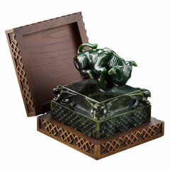 Нефритовая печать «Бык» Буха-нойон из иркутского нефрита — Премиум подарки