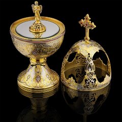 Пасхальное позолоченное яйцо «Ангел Хранитель»