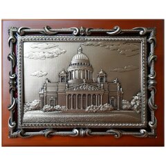 Сувенирная картина гравюра «Исаакиевский собор» — музей и символ города СПб в подарок на память из Северной столицы России