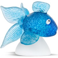 Коллекционная фигурка из художественного стекла «Золотая рыбка» (голубая)
