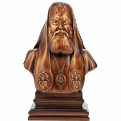 Резной бюст Святейшего патриарха «Алексий II» из массива дерева