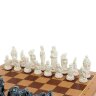 Шахматный ларец «Русские сказки» с каменными фигурами