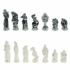 Шахматный ларец «Русские сказки» с каменными фигурами