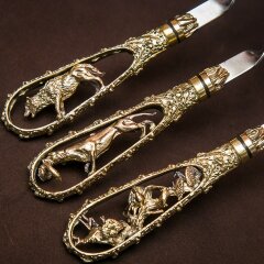 Шампуры цельнометаллические «Охотничьи трофеи» с художественным литьём