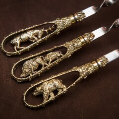 Шампуры цельнометаллические «Охотничьи трофеи» с художественным литьём