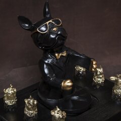 Подставка под бутылку «Пёс» со стопками перевёртышами