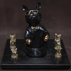 Подставка под бутылку «Пёс» со стопками перевёртышами