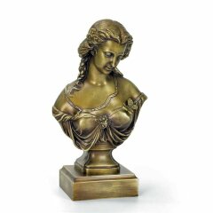 Бронзовый бюст «Девушка с бабочкой» в подарок коллекционеру