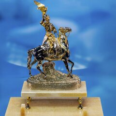 Подарочная композиция «Соколиная охота» с ножом и фигурой всадника