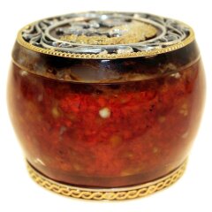 Янтарная шкатулка «Дракон и Феникс» с художественным декором