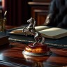 Сувенирная фигурка «Лошадка на дыбах» на янтаре — новогодний символ 2026 года