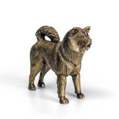 Бронзовая статуэтка собаки «Японская лайка» в подарок заводчику