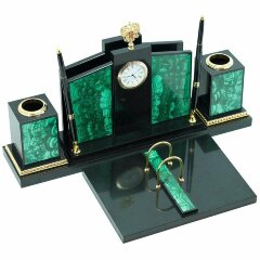 Настольный набор «Герб» (малахит)