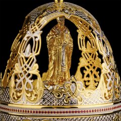 Позолоченное пасхальное яйцо «Святой Николай Чудотворец»