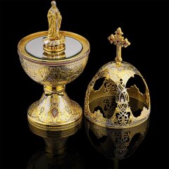 Позолоченное пасхальное яйцо «Святой Николай Чудотворец»