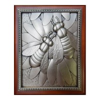 Настенная медная плакетка «Пчёлы» для дома