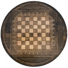 Круглые резные шахматы с нардами «Версаль»