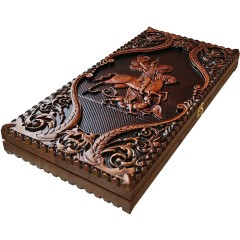 Нарды ручной работы из дерева «Россия» — практичный подарок мужчине на 23 февраля