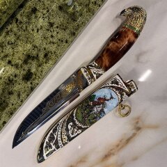 Сувенирная композиция «Соколиная охота» с ножом и фигурой всадника