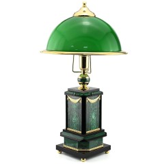 Зелёная настольная лампа из малахита «LAMP» для рабочего стола