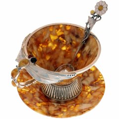 Чайная чашка из янтаря «Стрекоза»