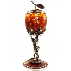 Янтарная шкатулка с художественным декором «Искушение» в подарок девушке