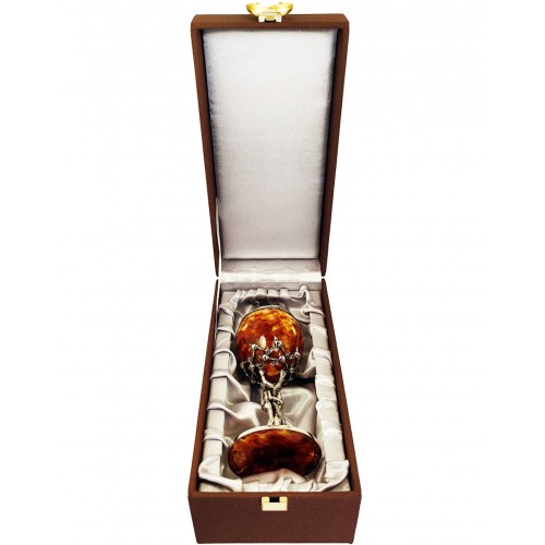 Янтарная шкатулка с художественным декором «Искушение» в подарок девушке