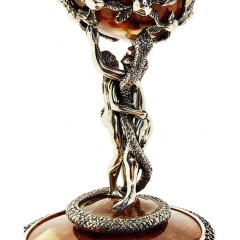 Янтарная шкатулка с художественным декором «Искушение» в подарок девушке