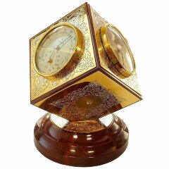 Настольная метеостанция с часами «Куб»
