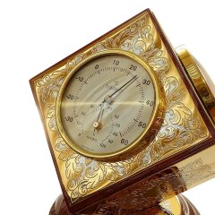 Настольная метеостанция с часами «Куб»