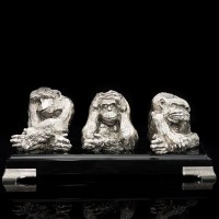 Серебряная статуэтка «Мудрые обезьяны»
