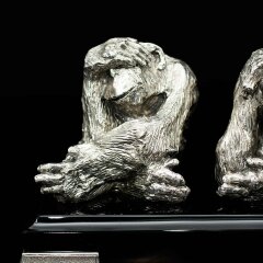 Серебряная статуэтка «Мудрые обезьяны»