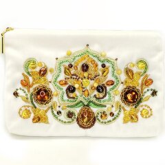 Косметичка из янтаря и белого бархата «Восточная»