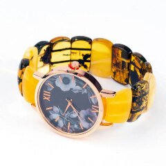 Женские наручные часы «Цветы» из балтийского янтаря