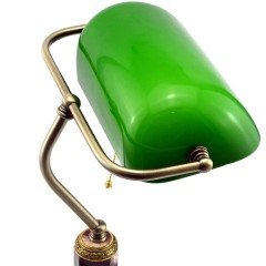 Зелёная настольная лампа из яшмы «СССР» для рабочего стола руководителя